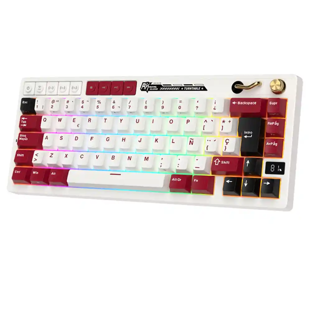 Teclado Gamer Mecánico Inalámbrico Royal Kludge Rkm65 Rgb 65% Famicom (español)