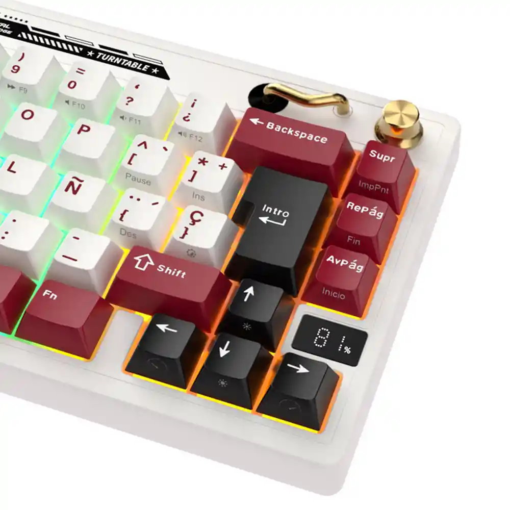 Teclado Gamer Mecánico Inalámbrico Royal Kludge Rkm65 Rgb 65% Famicom (español)