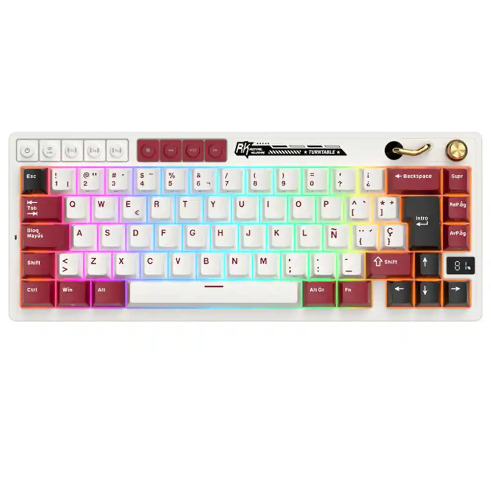 Teclado Gamer Mecánico Inalámbrico Royal Kludge Rkm65 Rgb 65% Famicom (español)