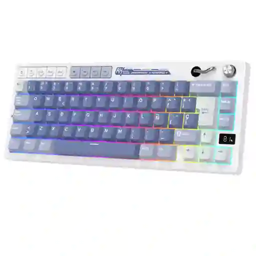 Teclado Gamer Mecánico Inalámbrico Royal Kludge Rkm65 Rgb 65% Ocean Blue (español)