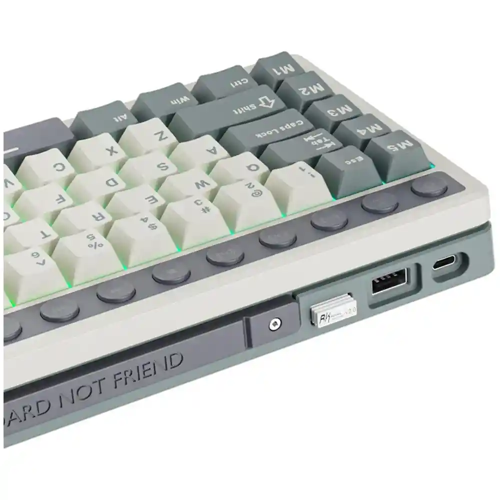 Teclado Gamer Mecánico Inalámbrico Royal Kludge Rkm70 Rgb 75% Cyan Purple (español)