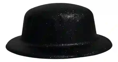 Sombrero Brillante Gorro Bailarin Para Fiesta Negro Escarchado Bombin Diamantina