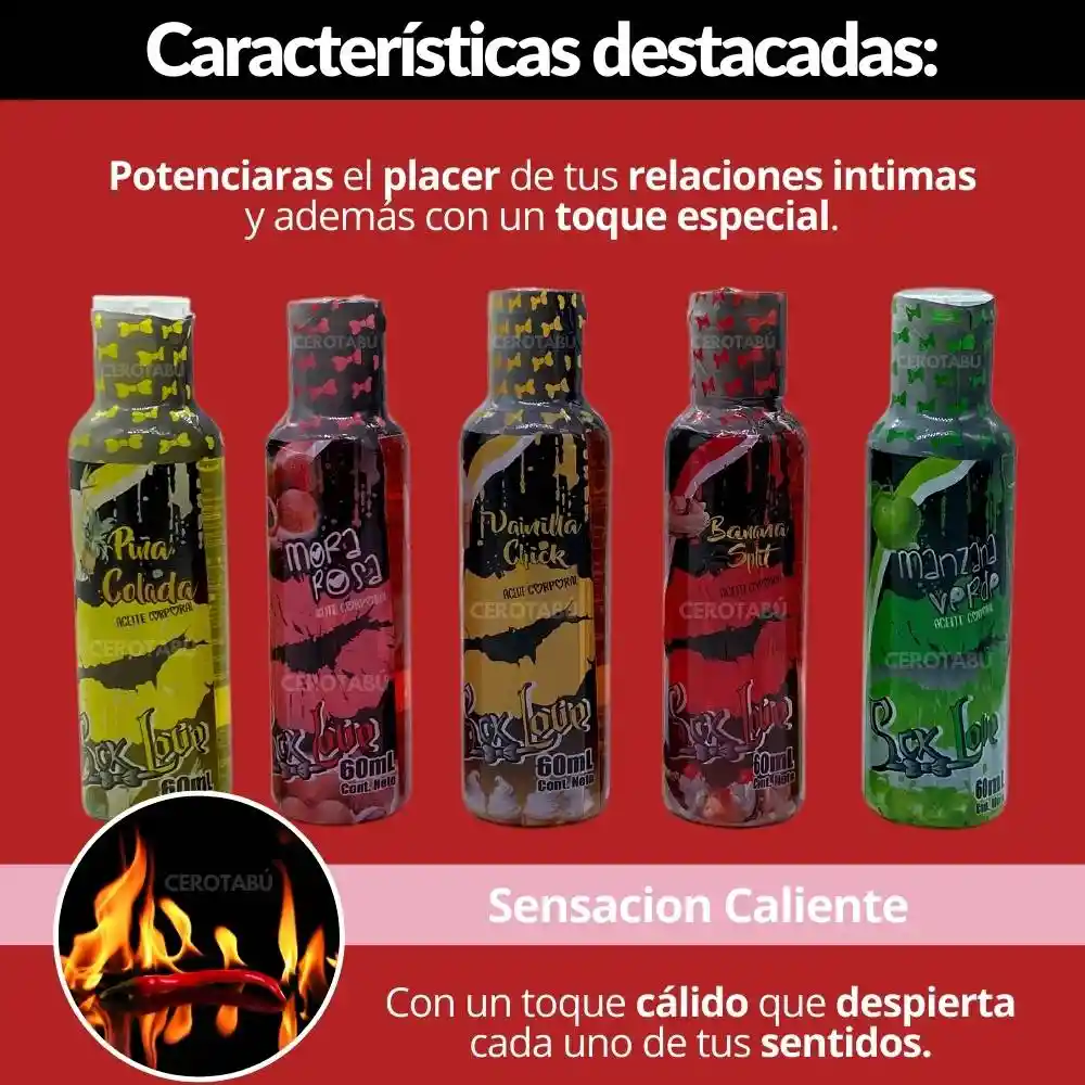 Aceite Comestible Para Sexo Oral Saborizado X60 Ml