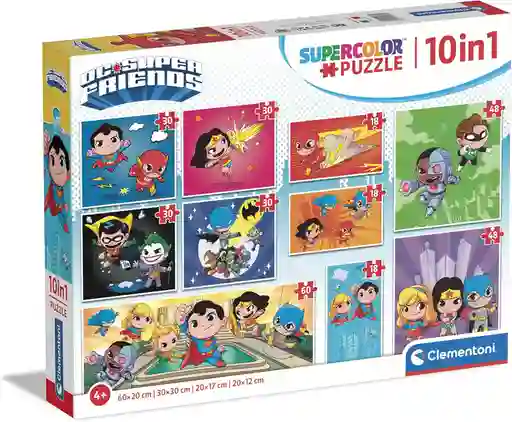 Rompecabezas 10 En 1 Dc Super Friends Para Niños