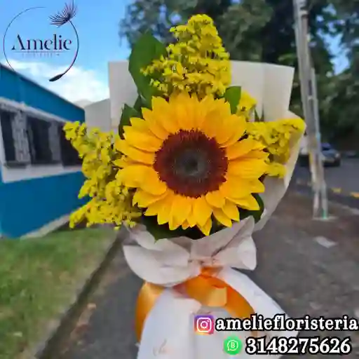 Bouquet De Girasol Papel Coreano Blanco