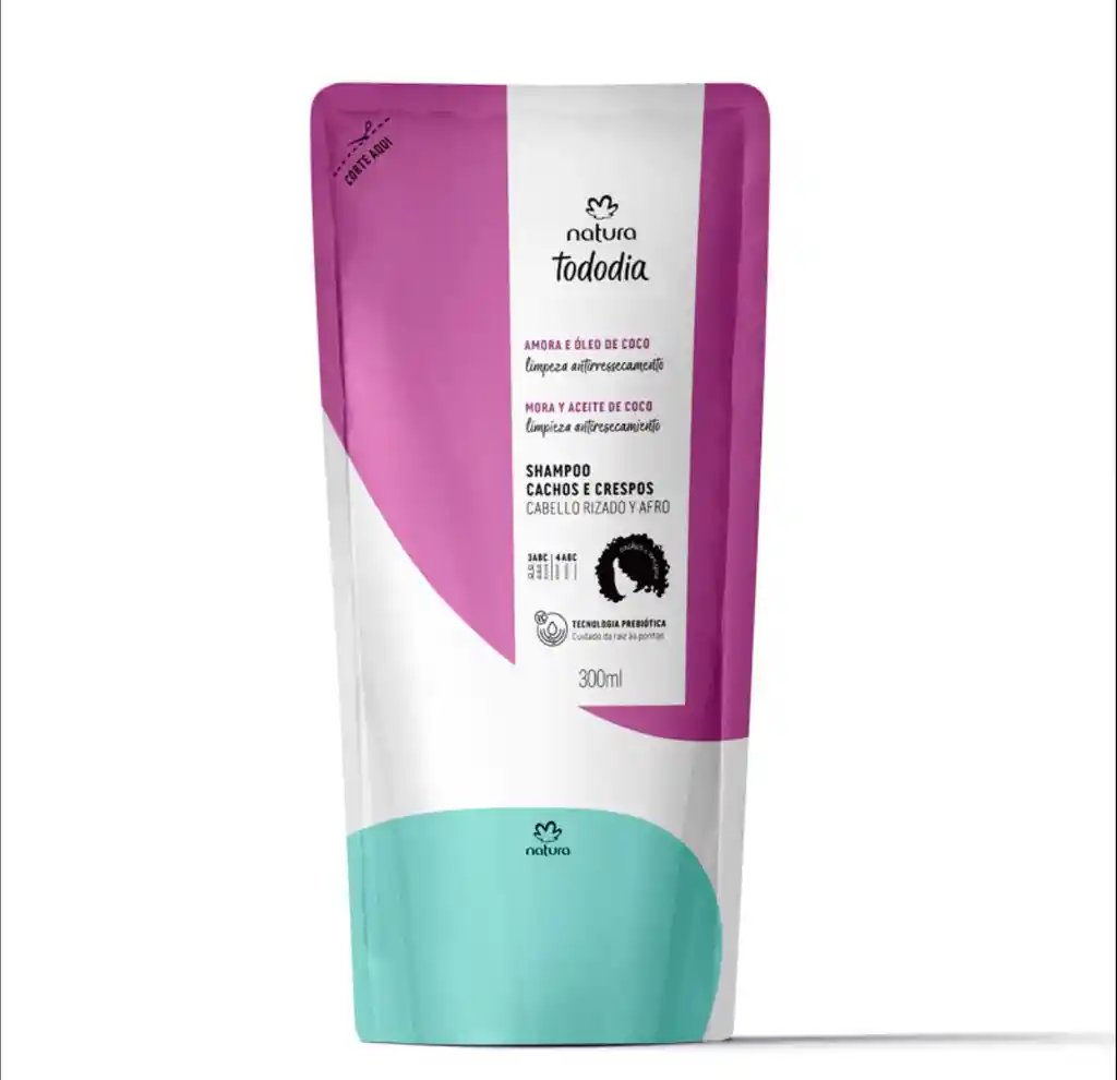 Repuesto Shampoo Rizos Y Afros Tododia Mora Y Aceite De Coco
