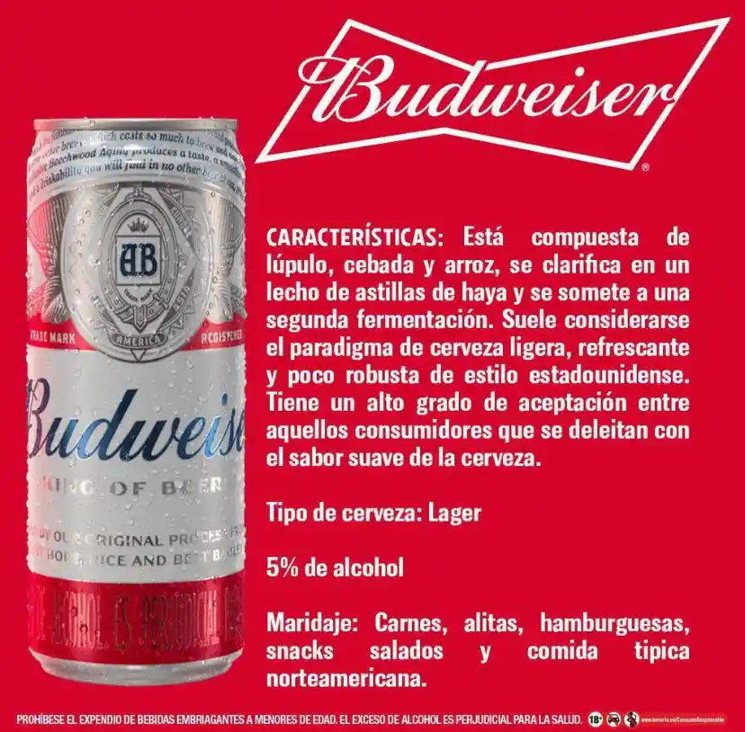 Cerveza Budweiser X6