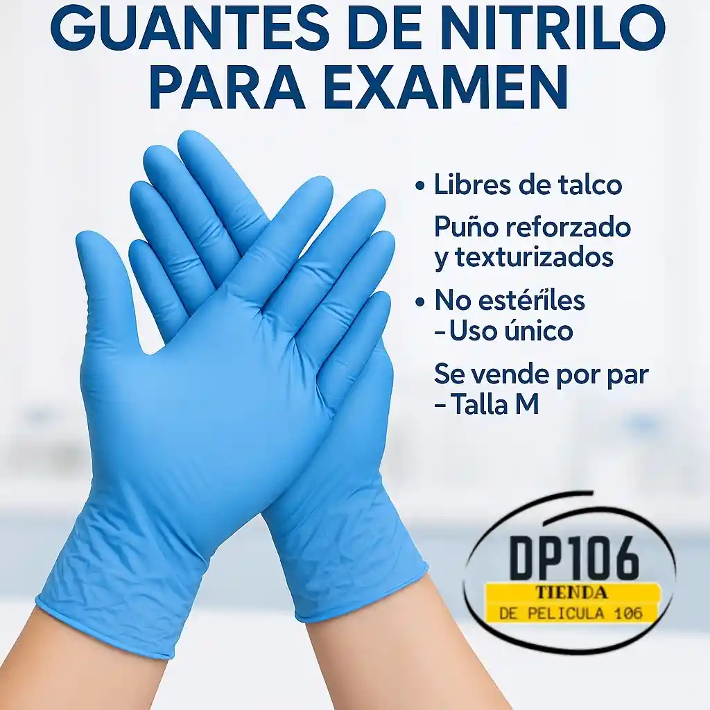 Guantes De Nitrilo Para Examen – Talla M