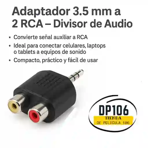 Adaptador 3.5 Mm A 2 Rca