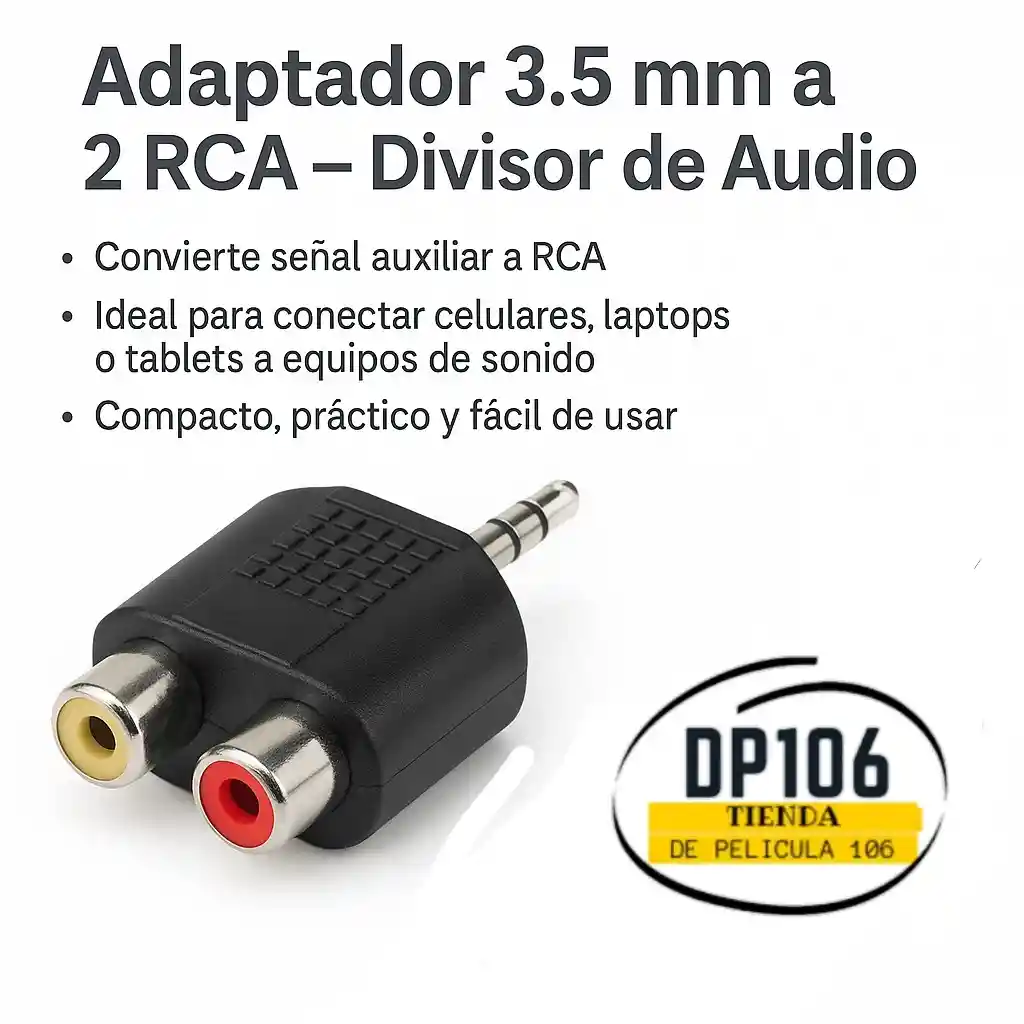 Adaptador 3.5 Mm A 2 Rca