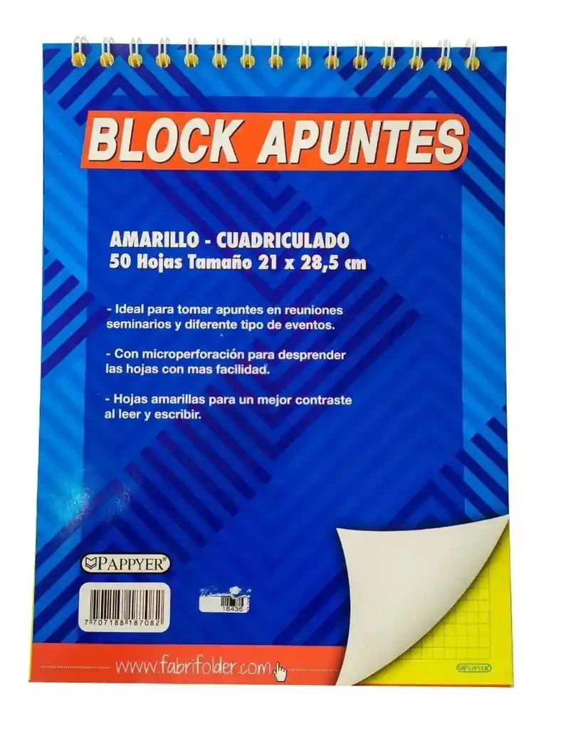 Libreta Block Argollado Amarillo Carta 50 Hojas 100 Paginas