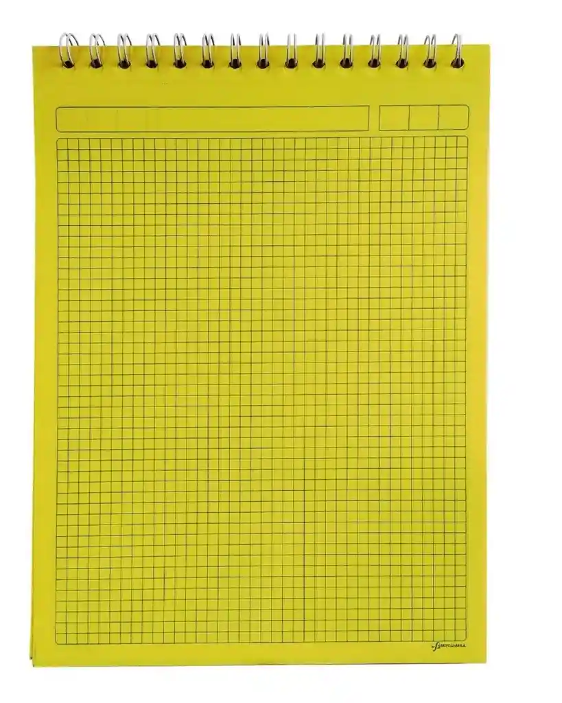 Libreta Block Argollado Amarillo Carta 50 Hojas 100 Paginas