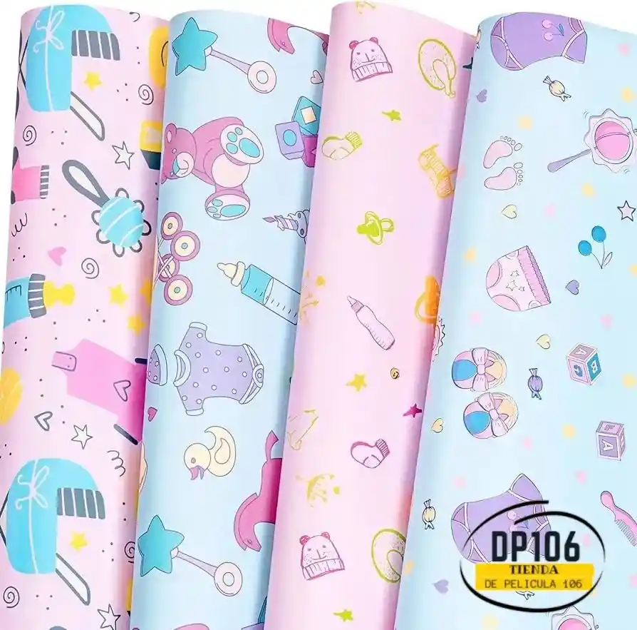 Papel De Regalo Estampado Bebes Niña