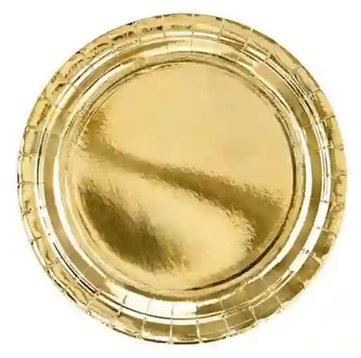 Platos Cartón Dorado Metalizados 23cm