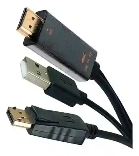 Hd To Dp Cable Hdmi A Displayport 1.5m Negro 4k