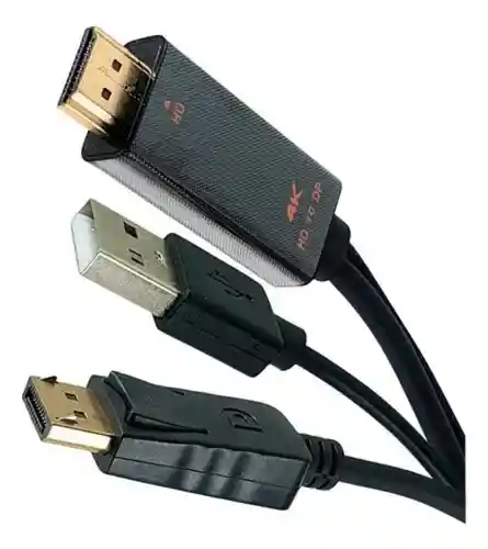 Hd To Dp Cable Hdmi A Displayport 1.5m Negro 4k
