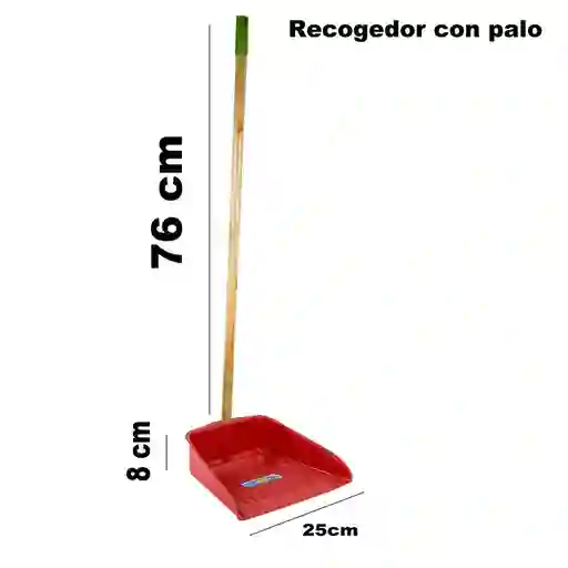 Recogedor Sin Banda Con Palo De Madera Andecol