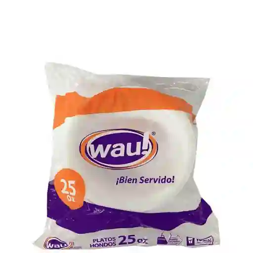 Plato Desechable Icopor Wau X25und Hondo