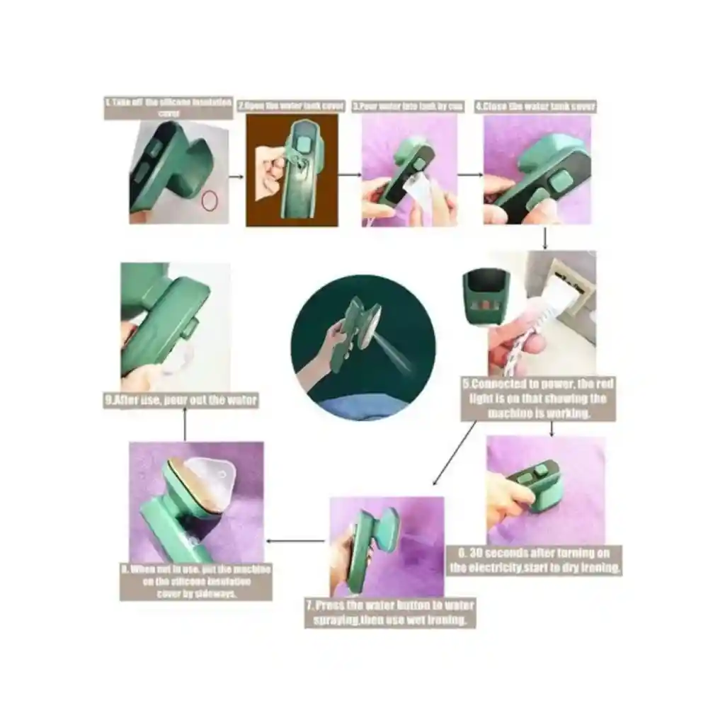 Mini Plancha A Vapor De Mano Electrica Portátil Para Viajes
