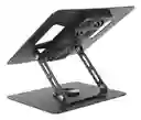 Base Portátil Plegable Metálica Con 2 Ventiladores Gira 360°