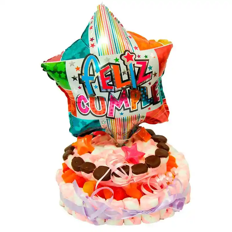 Torta Cumpleaños, Masmelos Gomitas Y Chocolates Pequeña