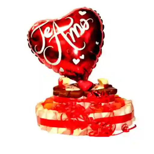 Torta Romantica, Masmelos, Gomitas Y Chocolates