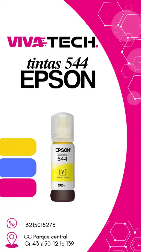 Tinta 544 Epson Original Amarilla