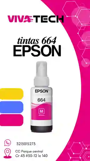 Tinta 664 Epson Roja (magenta) Original