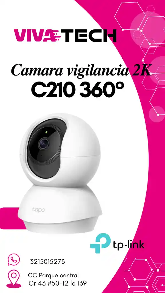 Cámara Wifi De Vigilancia Robótica C210 2k