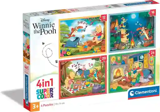 Rompecabezas 4 En 1 Winnie Pooh Para Niños