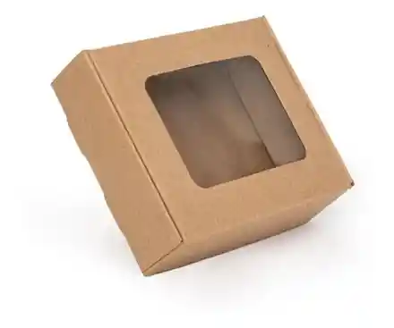 Caja Regalo Kraft Con Ventana 20x20x10 Cms