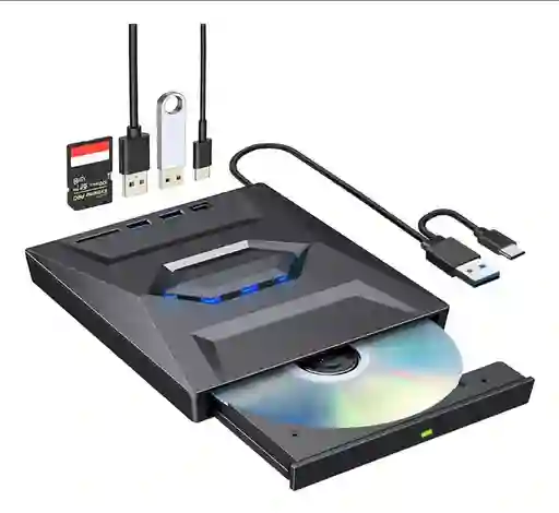 Unidad Quemadora Externa Cd Dvd 5 En 1 Tipo C Usb 3.0