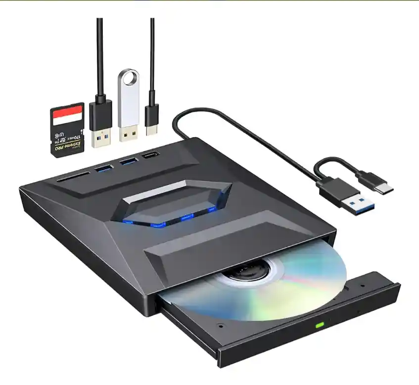 Unidad Quemadora Externa Cd Dvd 5 En 1 Tipo C Usb 3.0