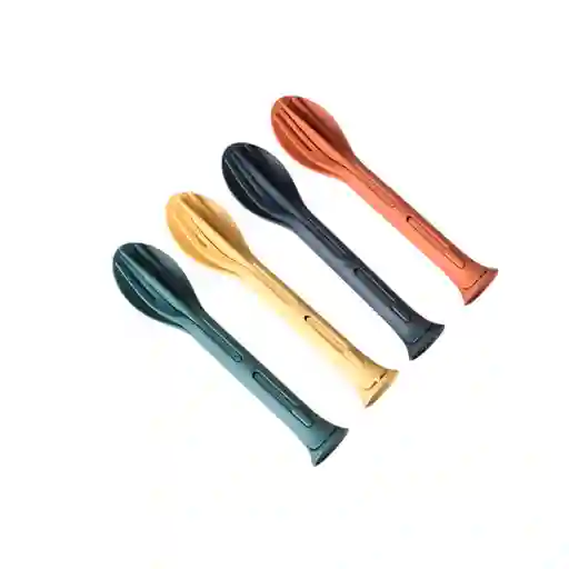 Set Cubiertos Portatiles Plastico Varios Colores Dim:17x3x3