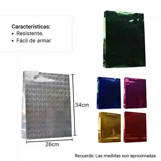 Bolsa Regalo 3 Unidades Varios Colores De Papel Dim:26x34x8