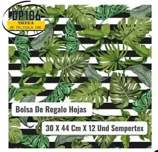 Bolsa De Regalo Hojas 30 X 44 Cm X 12 Und Sempertex