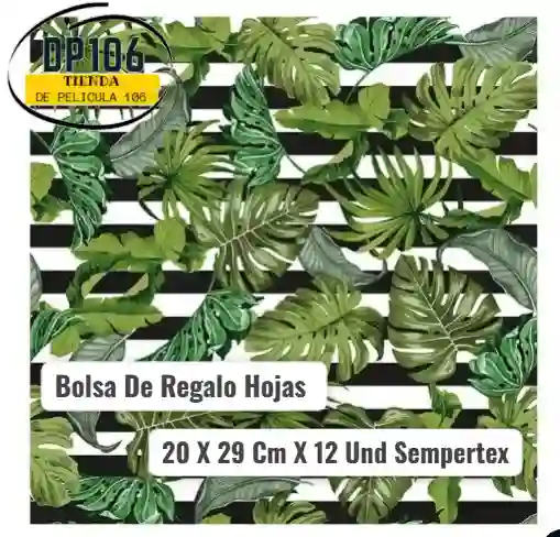 Bolsa De Regalo Hojas 20 X 29 Cm X 12 Und Sempertex