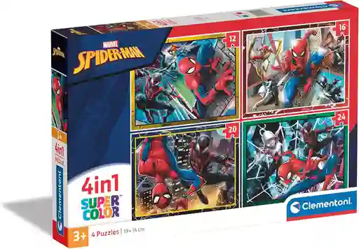 Rompecabezas 4 En 1 Spider-man Multiverso Para Niños