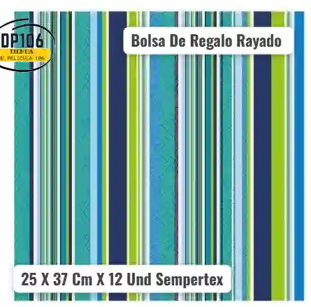 Bolsa De Regalo Rayado 25 X 37 Cm X 12 Und Sempertex
