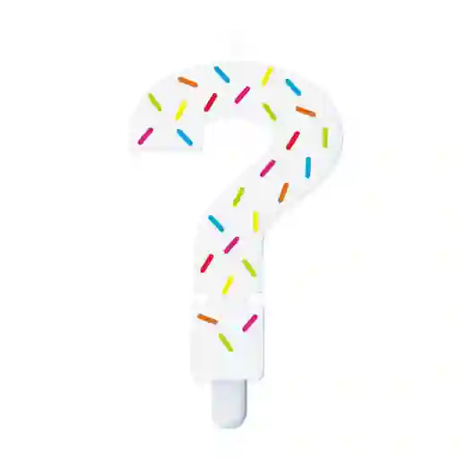 Vela Blanca Chispas Colores Signo De Interrogación - Sempertex