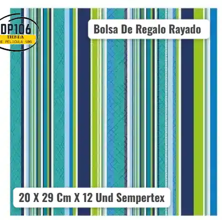 Bolsa De Regalo Rayado 20 X 29 Cm X 12 Und Sempertex