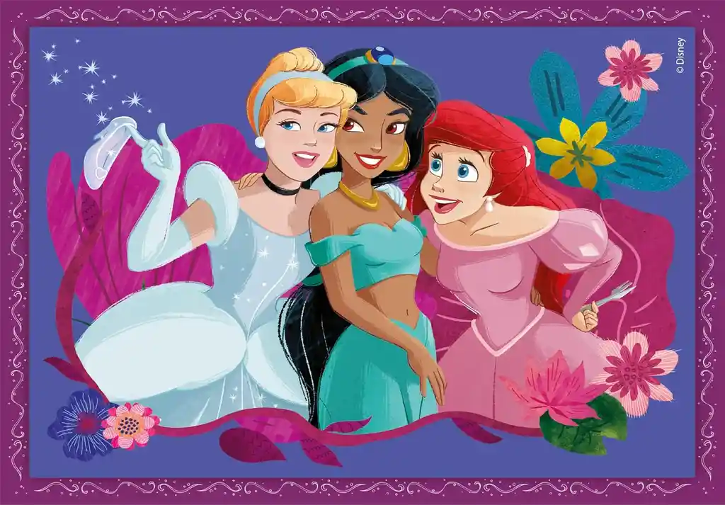 Rompecabezas 4 En 1 Princesas De Disney Para Niños