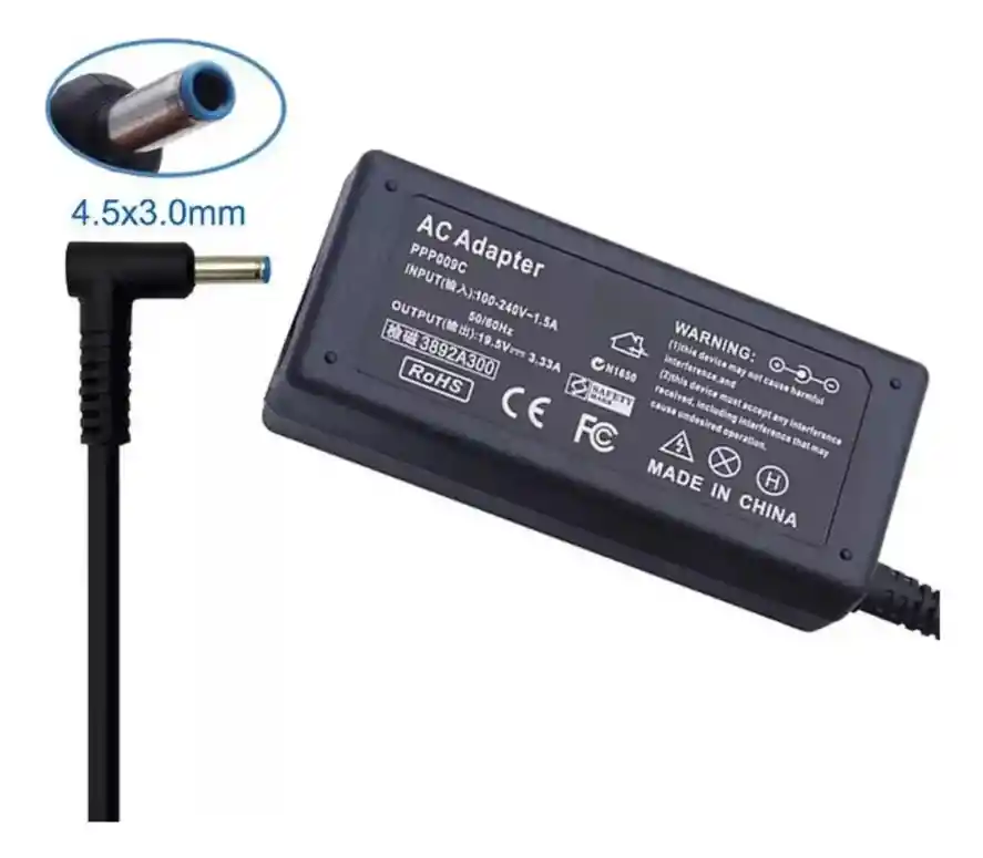 Cargador Compatible Hp 19.5v 3.33a 45w Punta Azul 4.5x3.0mm