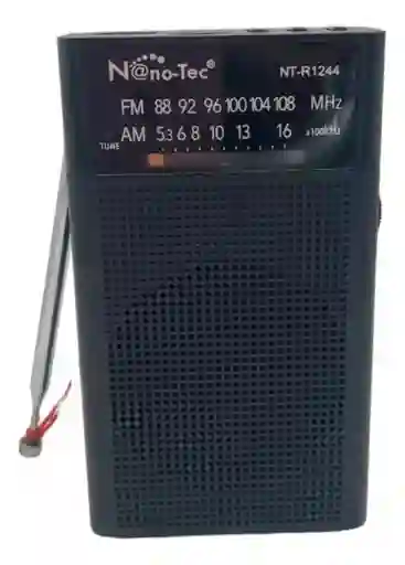 Radio Portátil Batería Audífono Am / Fm Negro Nano-tec