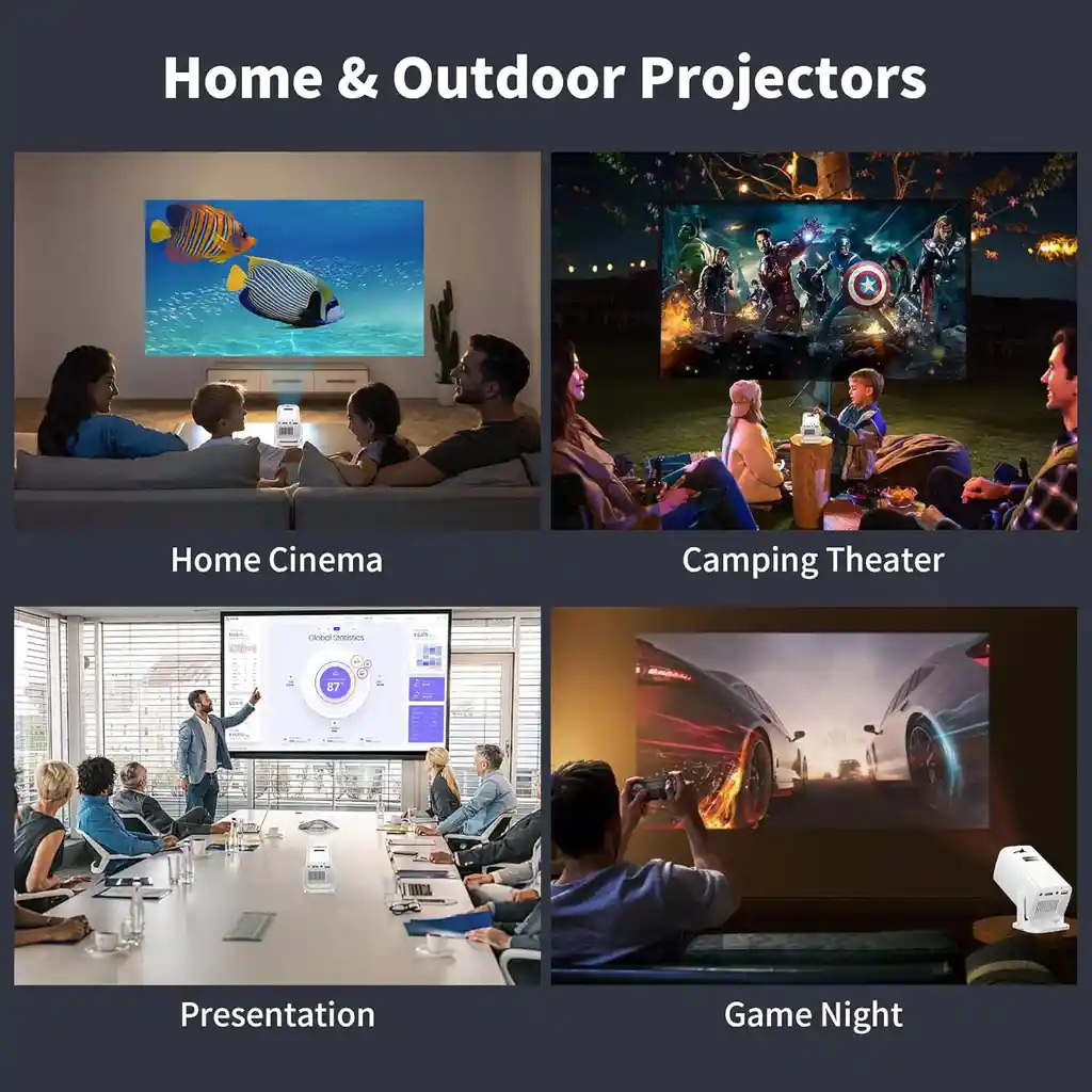 Mini Proyector Portátil 1080p Full Hd 4k Rotación 270°