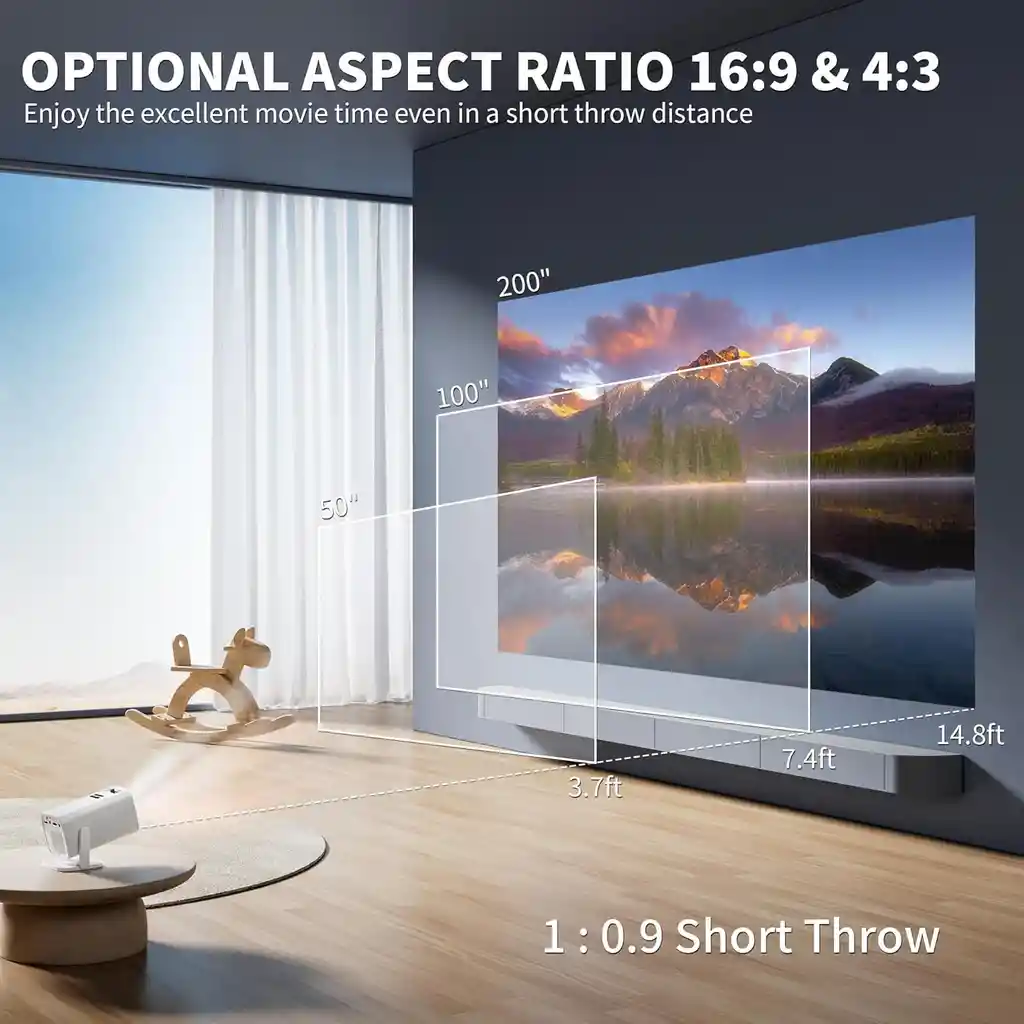 Mini Proyector Portátil 1080p Full Hd 4k Rotación 270°