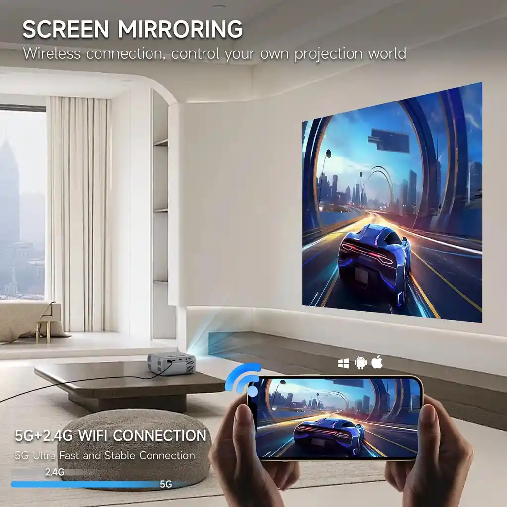 Mini Proyector Portátil 1080p - Con Bluetooth, Hdmi/usb Ideal Para Cine En Casa Y Exterior