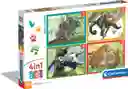 Rompecabezas 4 En 1 Animales Tiernos Y Bebés Para Niños