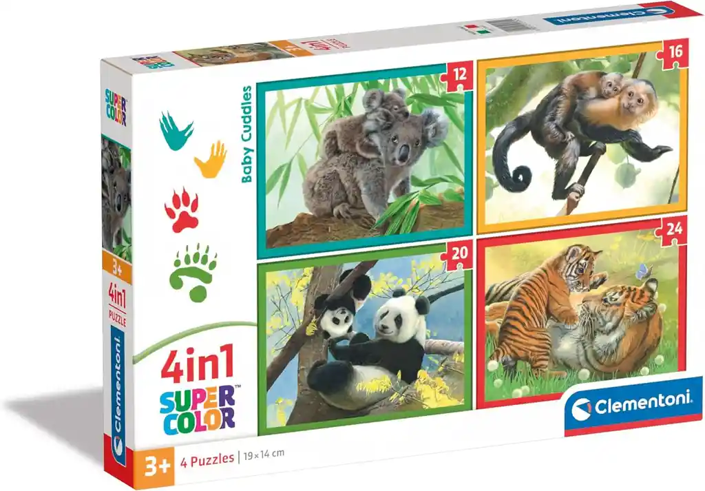Rompecabezas 4 En 1 Animales Tiernos Y Bebés Para Niños