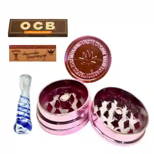 Combo Grinder Pequeño, Cuero Ocb Virgin, Hornet, Pipa